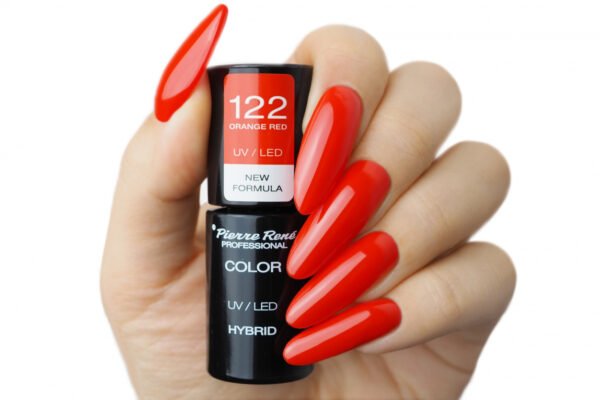HYBRID COLOURED POLISH 122 ORANGE RED - Image 2