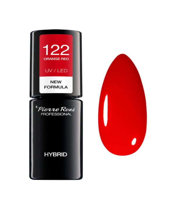 HYBRID COLOURED POLISH 122 ORANGE RED